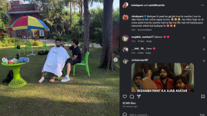 Rishabh Pant Relives Childhood Memories with Tree-Side Haircut: Fans Share Nostalgia