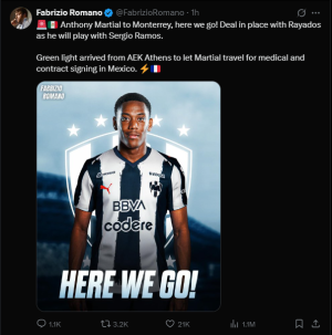 Martial's Career Takes Shock Turn: Ex-Man Utd Star Set to Join Sergio Ramos at Monterrey