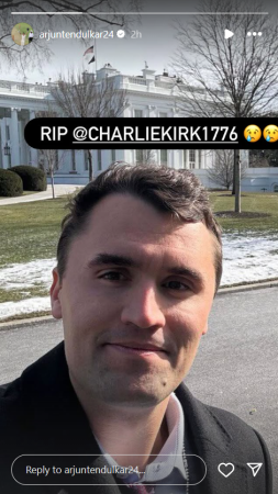 Charlie Kirk Murder: Cricket Legend Sachin Tendulkar's Son, Arjun, Posts Tribute on Instagram After Shooting