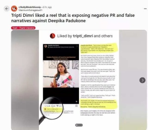 Triptii Dimri Shows Support for Deepika Padukone Amidst 'Spirit' Casting Drama and Director's Cryptic Posts
