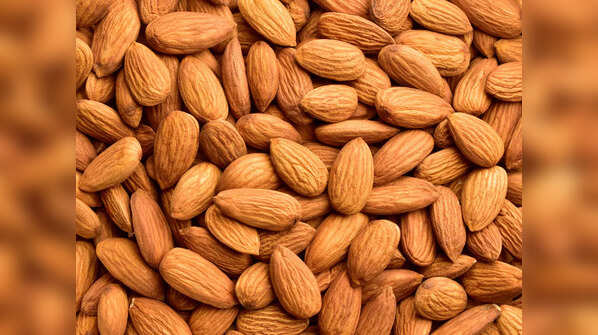 Almonds with their peels intact