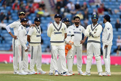Indian team huddle before a match.