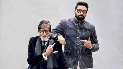 Abhishek Bachchan looking nervous on the set of Sarkar.