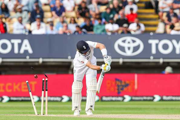 Akash Deep's stunning delivery uproots Joe Root's stumps on Day 4.