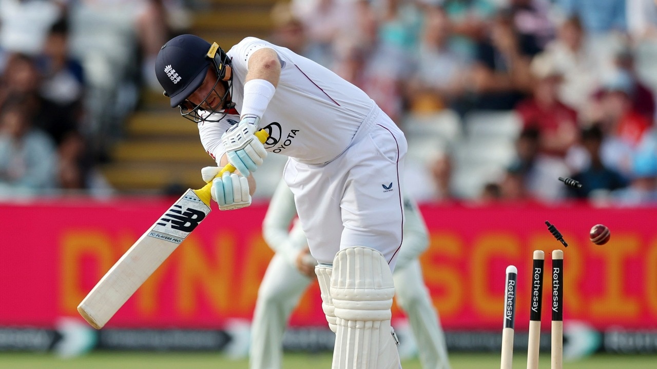 Joe Root and Akash Deep in action