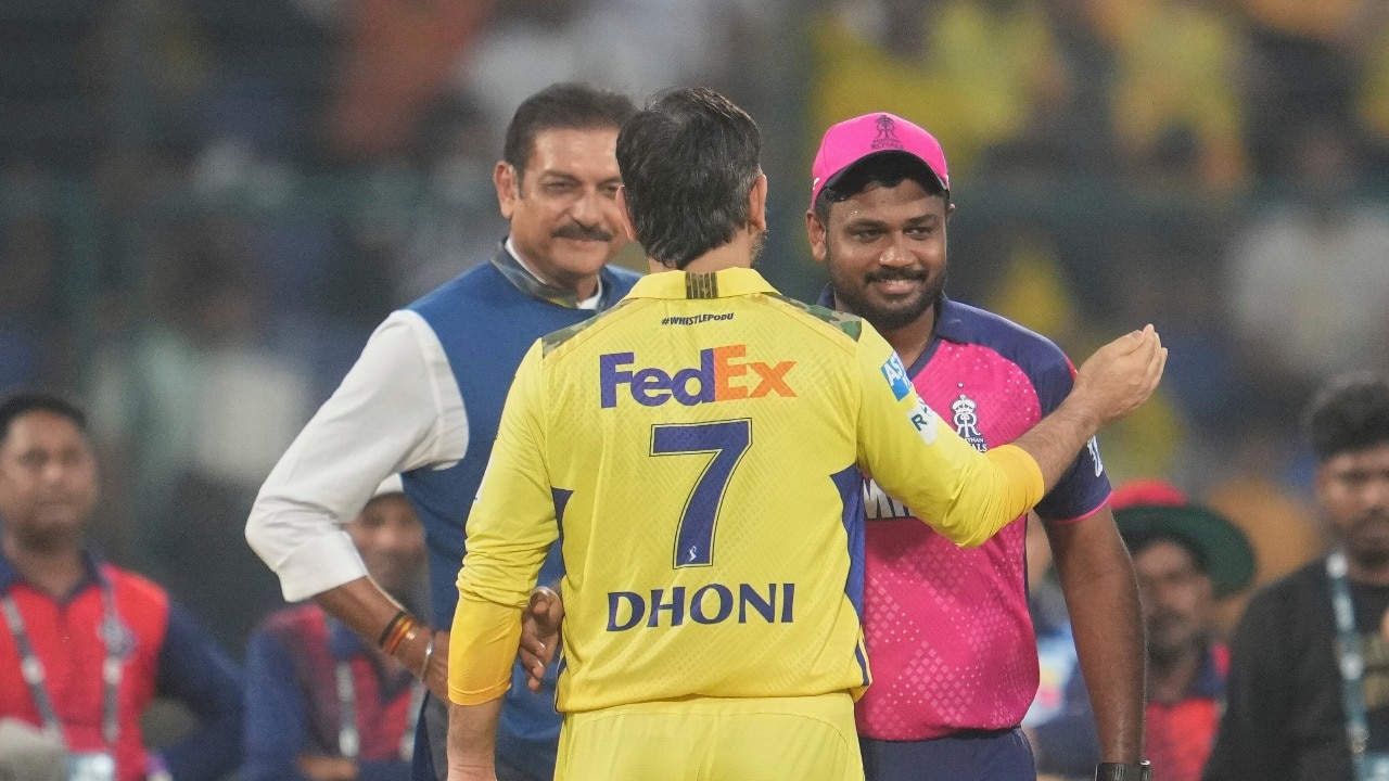 Sanju Samson and MS Dhoni in a match