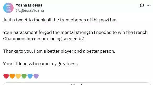 Yosha Iglesias tweet.