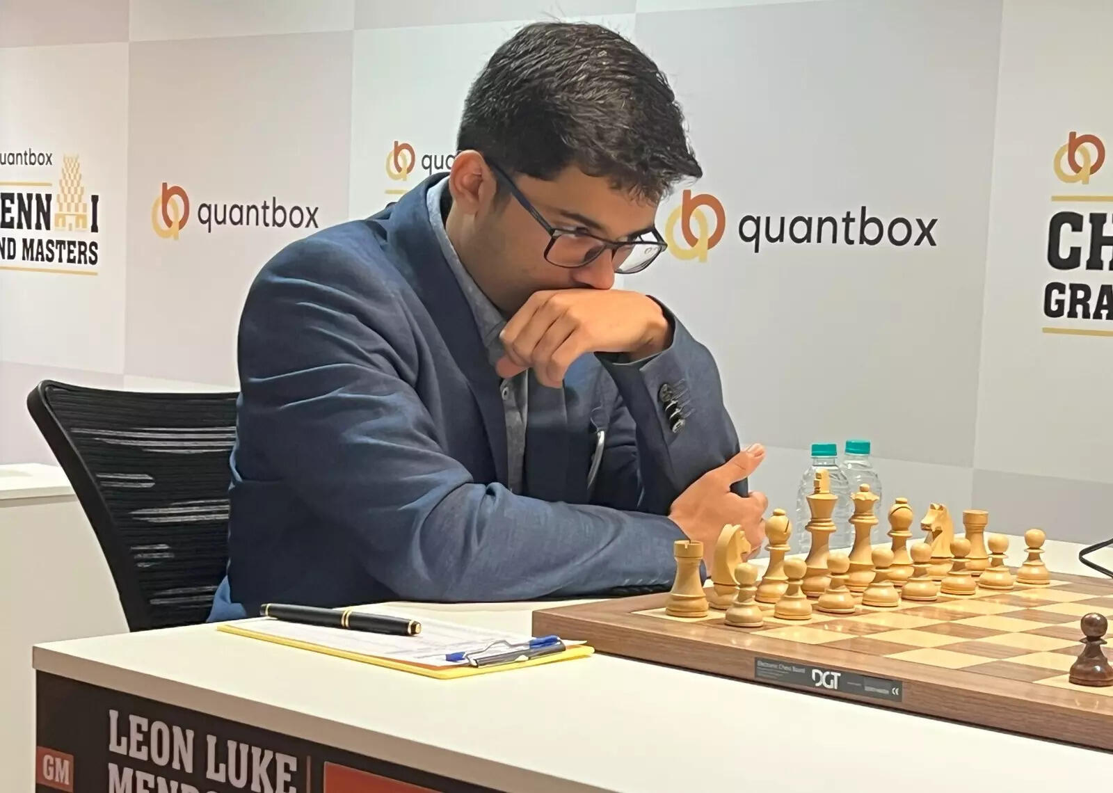 Leon Mendonca during Challengers Round 6 of the Quantbox Chennai Grand Masters