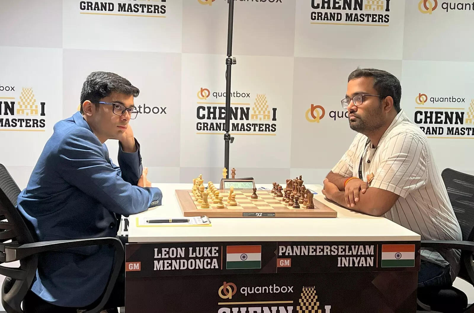 Leon Mendonca & Pa Iniyan during Challengers Round 8 of the Quantbox Chennai Grand Masters